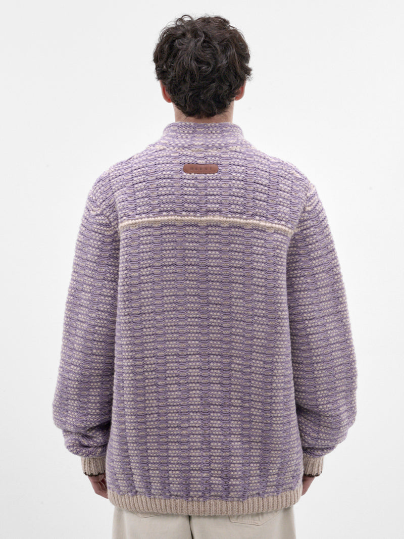Lavender Textured Knit Jacket (JUMG0006NQ-UFW100-LAVENDER)