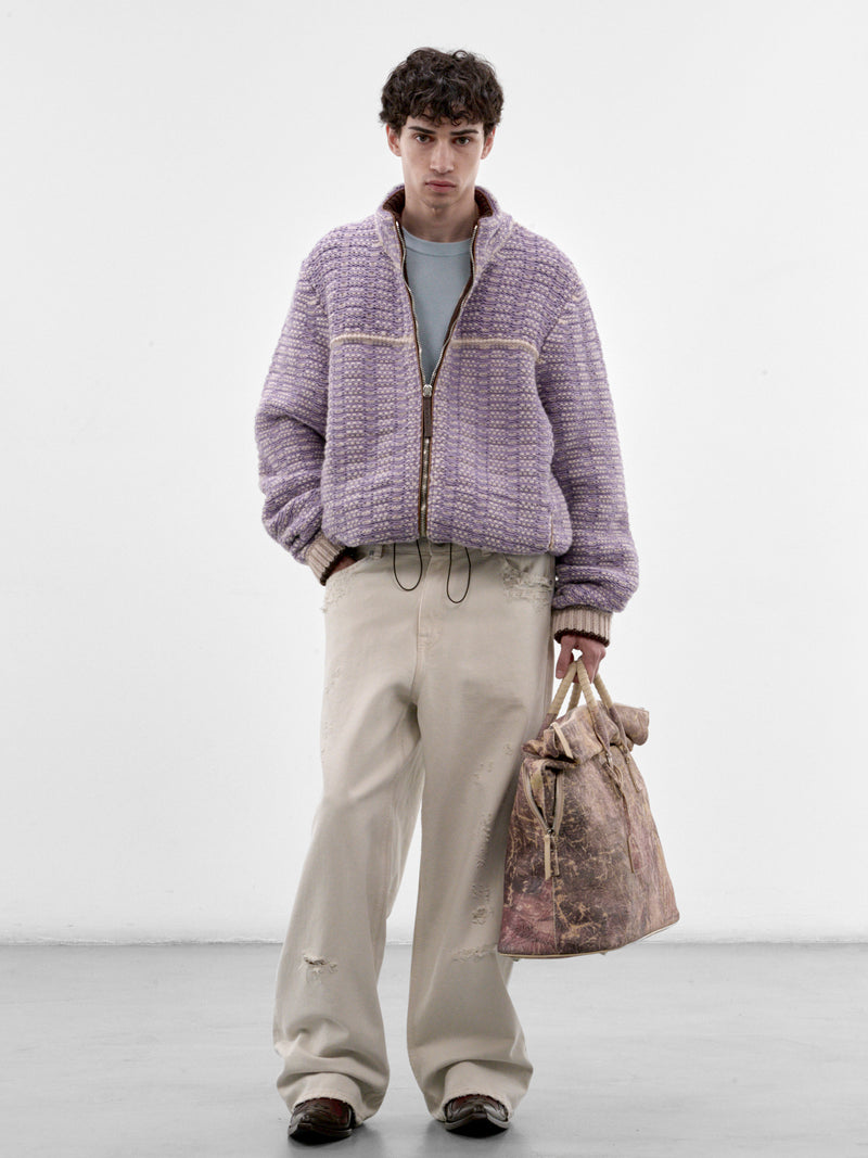 Lavender Textured Knit Jacket (JUMG0006NQ-UFW100-LAVENDER)
