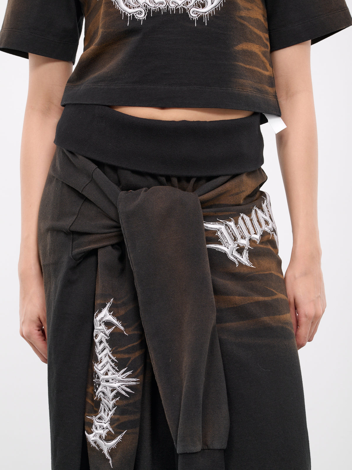 Bleached Graphic Maxi Skirt (JW4527W508-YELLOW-BROWN)