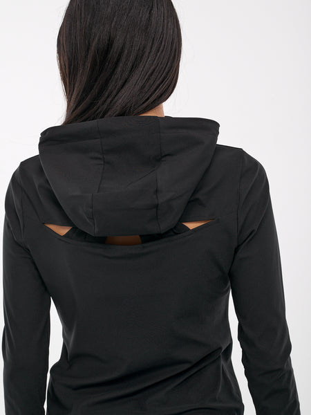 CUT OUT HOODIE(F WHITE): TOPSjosemoon