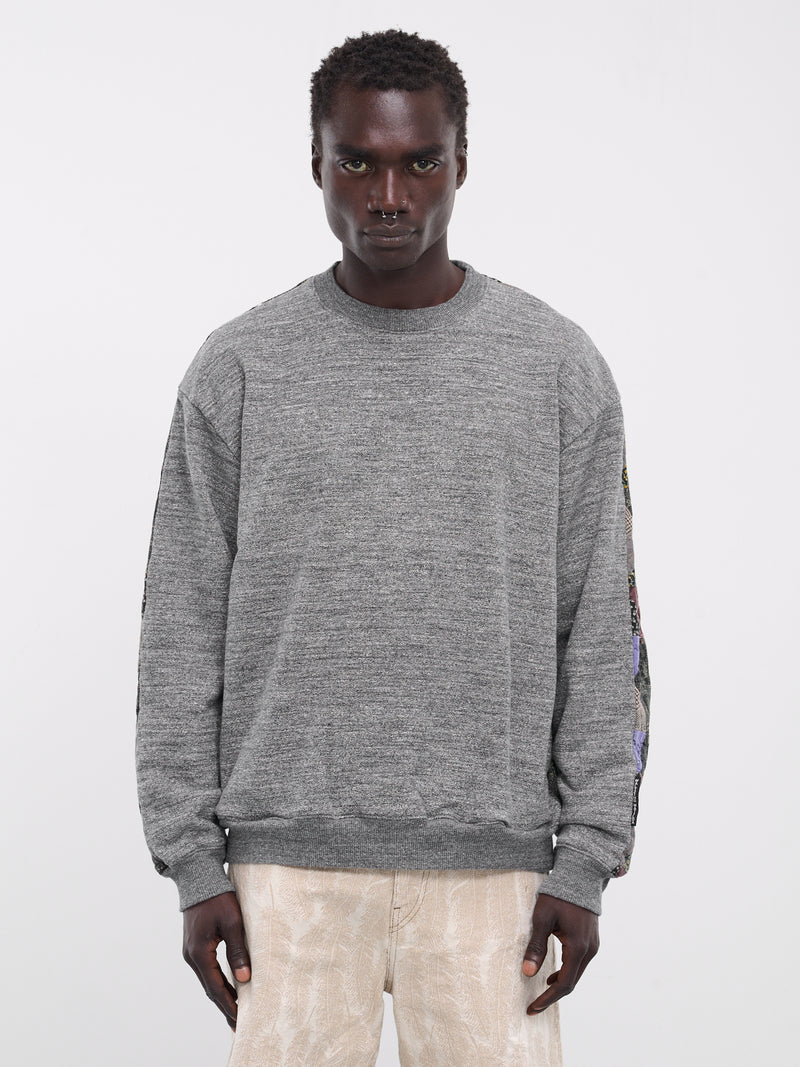 Yabane Quilted 2-Tone Sweater (K2403LC094-CHARCOAL-BLACK)