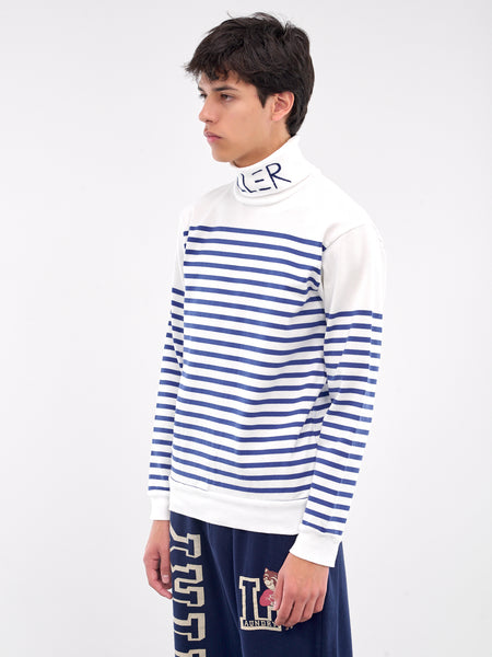 Striped Killer Embroidered Turtleneck (K2409LC020-WHITE) Striped Killer Embroidered Turtleneck (K2409LC020-WHITE)