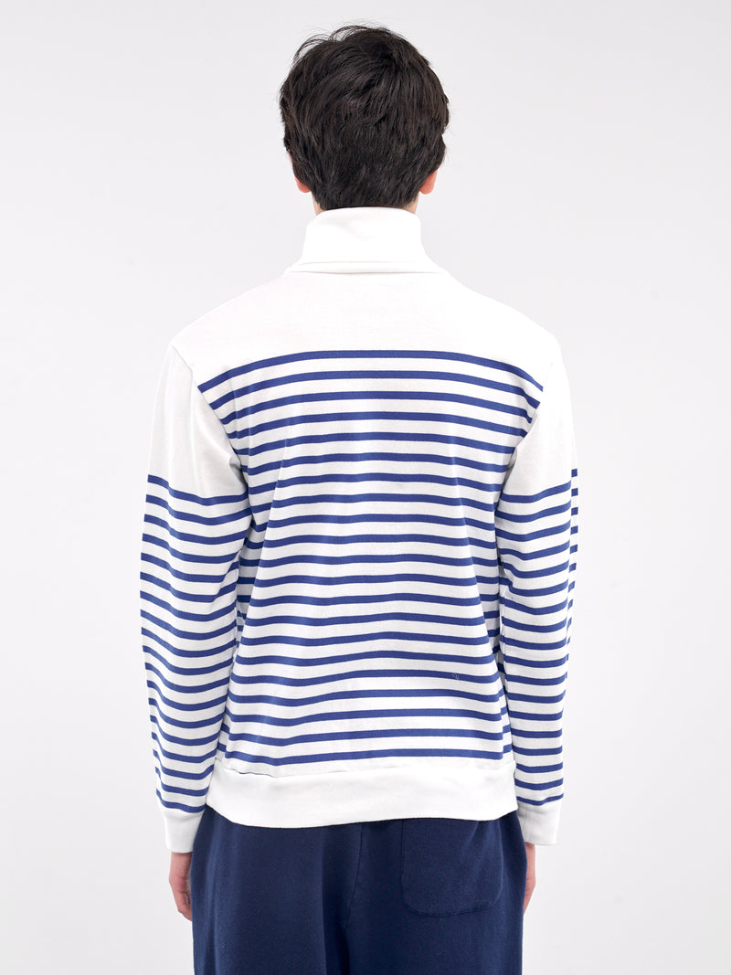 Striped Killer Embroidered Turtleneck (K2409LC020-WHITE)