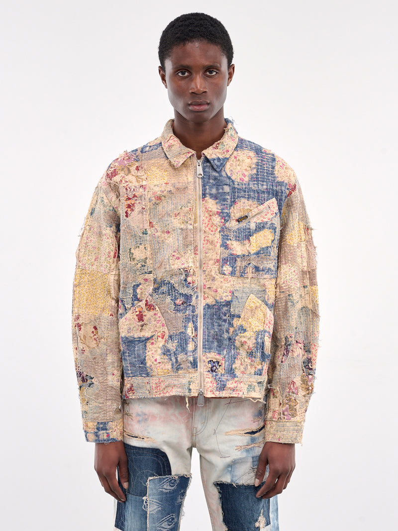 Boro Virgin Mary Zip Jacket (K2412LJ157-GRAY-BEIGE)