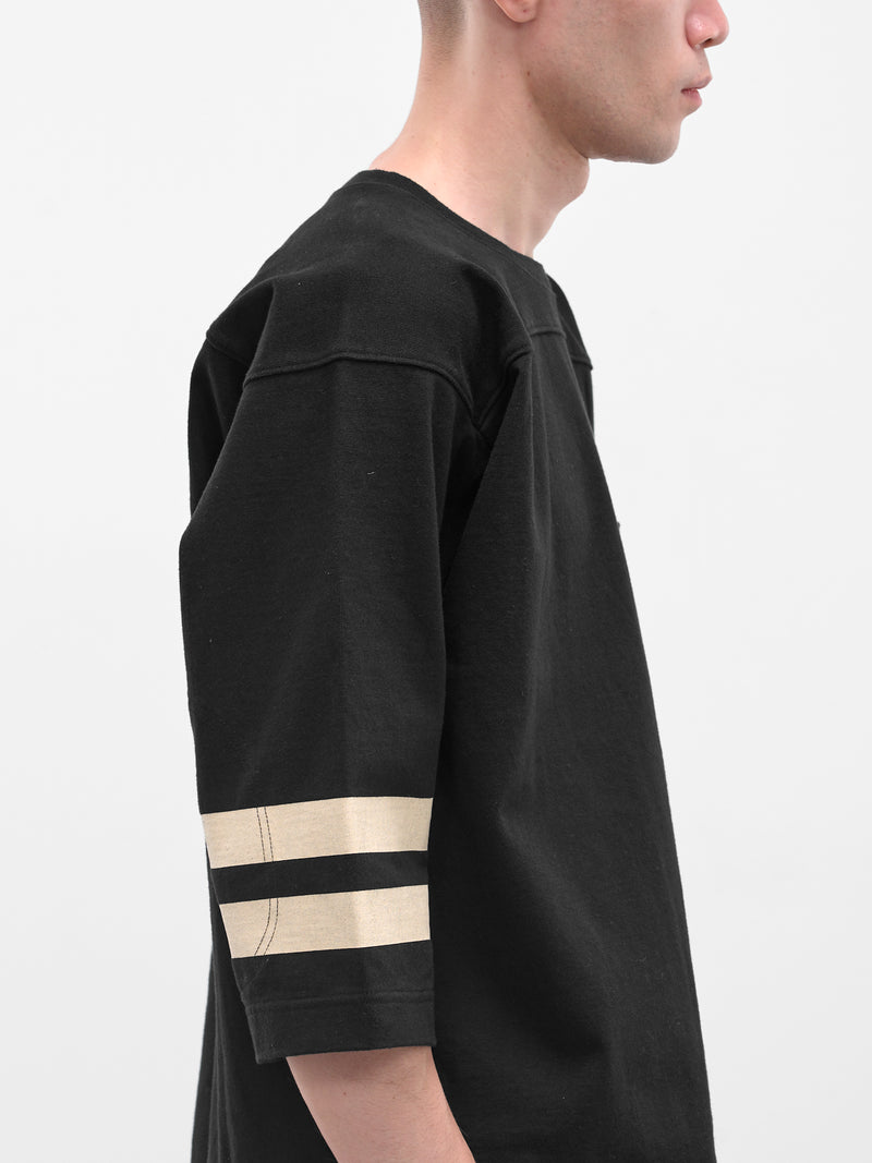 Black Striped Bodysuit Hem Tee (K2503LC054-BLK-BLACK)