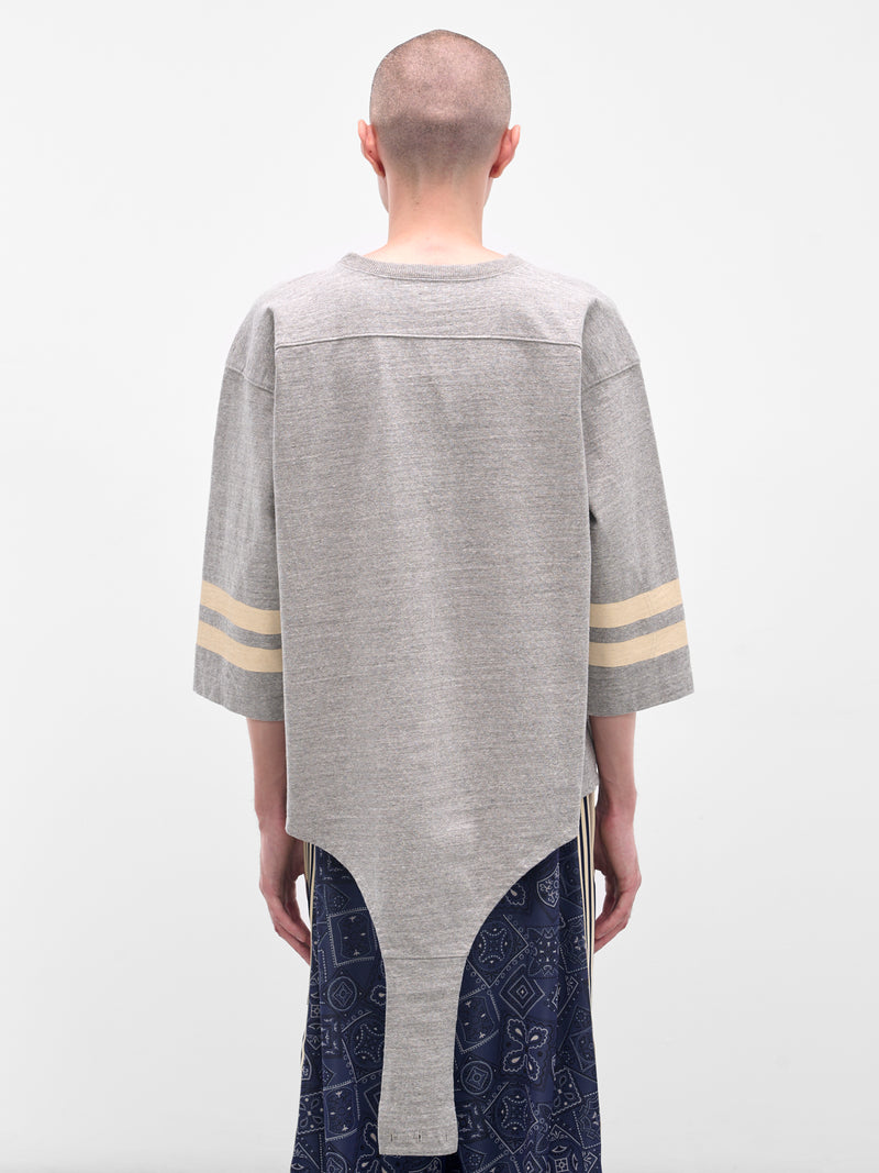 Gray Striped Bodysuit Hem Tee (K2503LC113-GRY-GREY)