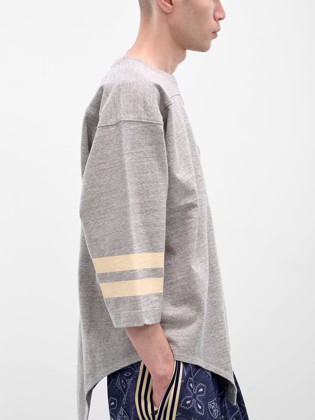 Gray Striped Bodysuit Hem Tee (K2503LC113-GRY-GREY)