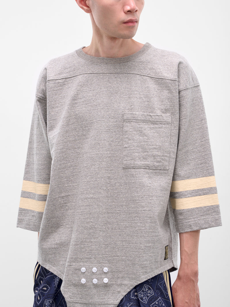 Gray Striped Bodysuit Hem Tee (K2503LC113-GRY-GREY)