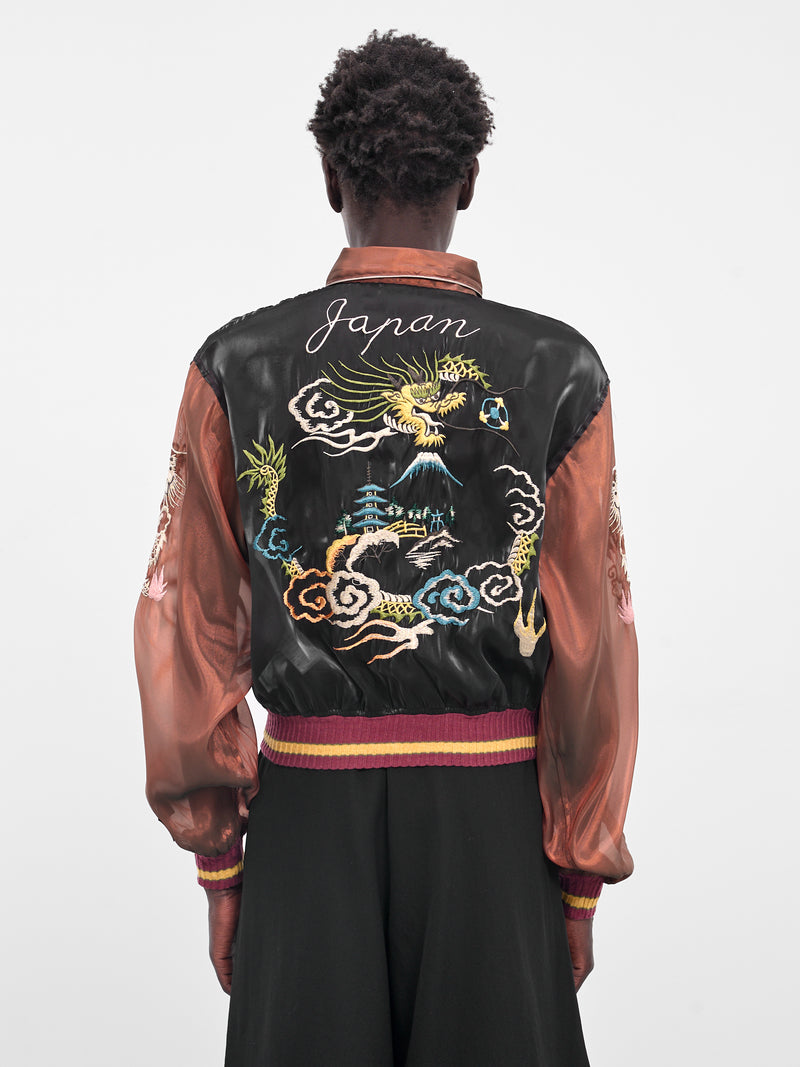 Sheer Japan Souvenir Zip Jacket (K2504LJ183-BKB-BLACK-BROWN)