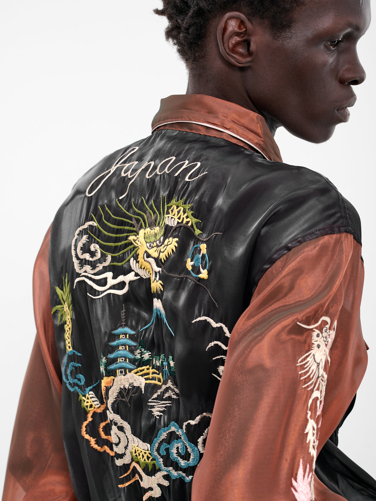 Sheer Japan Souvenir Zip Jacket (K2504LJ183-BKB-BLACK-BROWN)