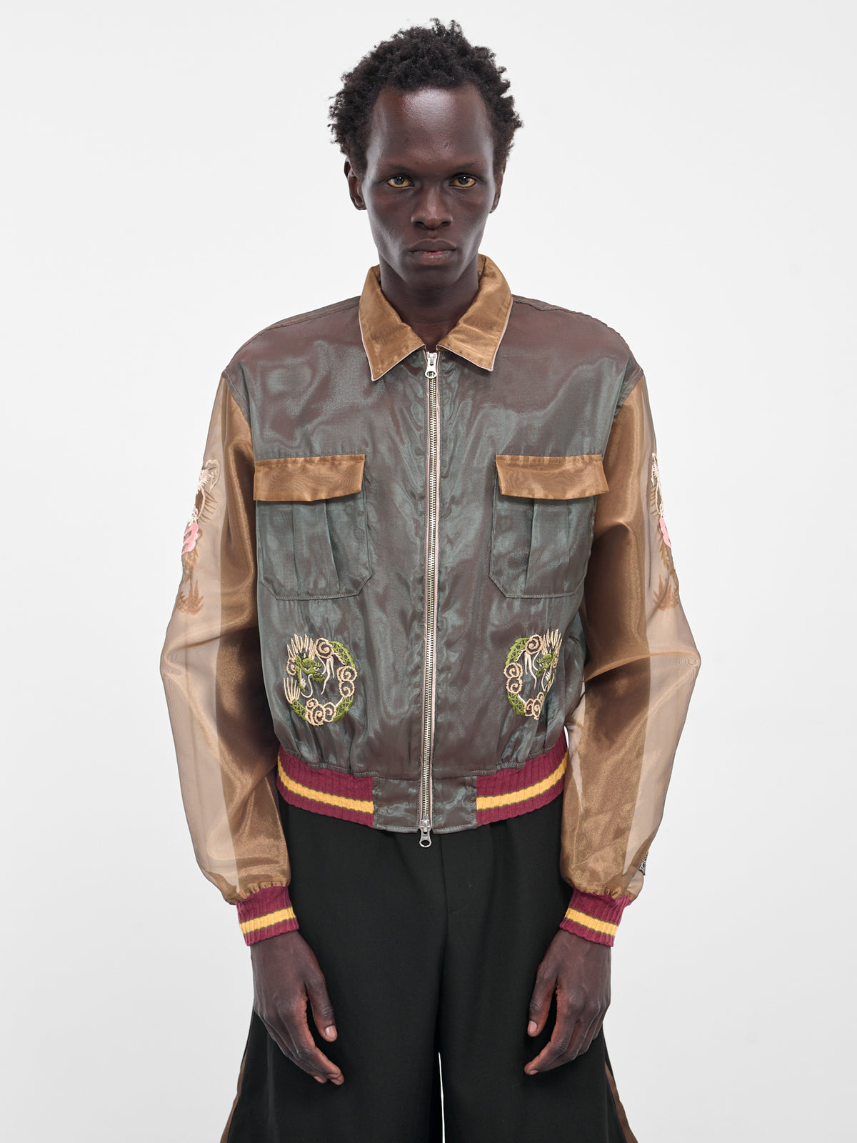 Sheer Japan Souvenir Zip Jacket (K2504LJ183-KBE-KHAKI-BEIGE)