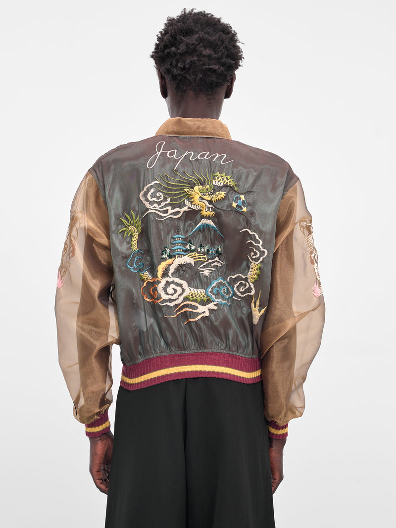 Sheer Japan Souvenir Zip Jacket (K2504LJ183-KBE-KHAKI-BEIGE)