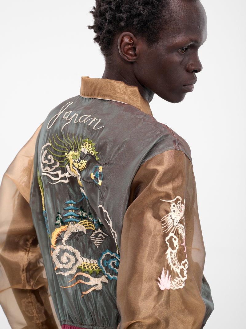 Sheer Japan Souvenir Zip Jacket (K2504LJ183-KBE-KHAKI-BEIGE)