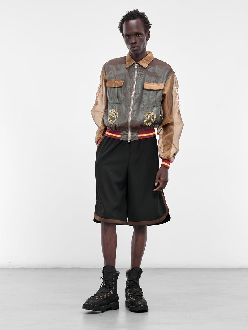 Sheer Japan Souvenir Zip Jacket (K2504LJ183-KBE-KHAKI-BEIGE)