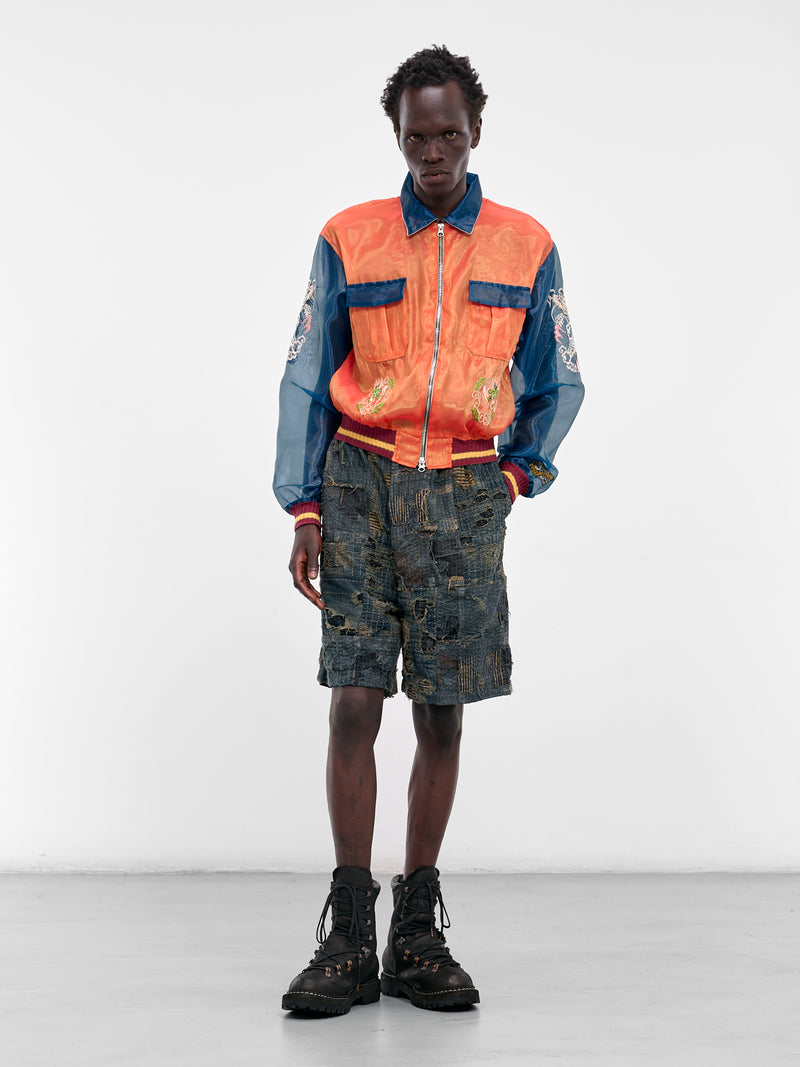 Sheer Japan Souvenir Zip Jacket (K2504LJ183-ORB-ORANGE-BLUE)