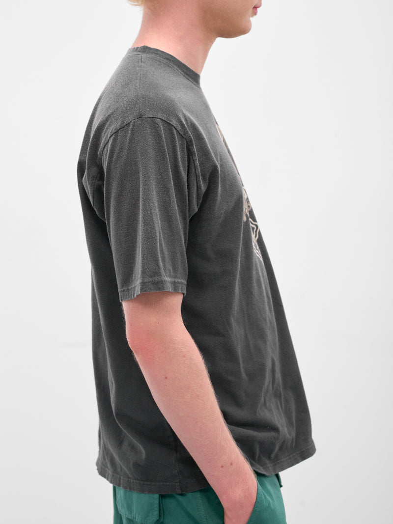 'Peckish Rain Skull' Graphic Tee (K2506CS233-BLK-BLACK)