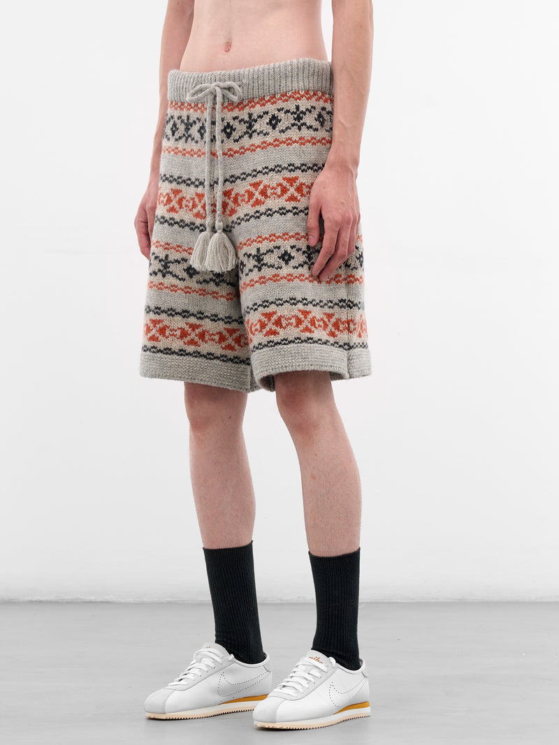 Fair Isle Wool Knit Shorts (K2509KN027-ORANGE)