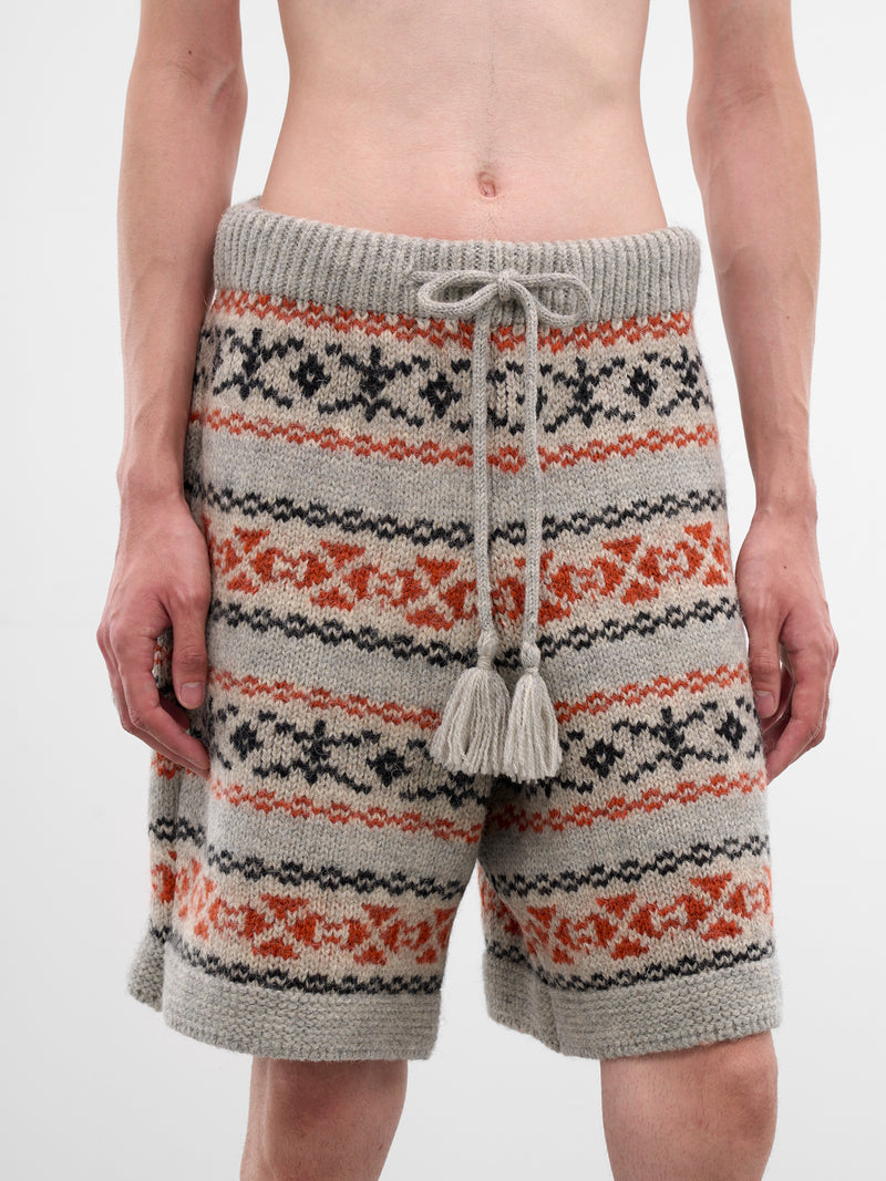 Fair Isle Wool Knit Shorts (K2509KN027-ORANGE)