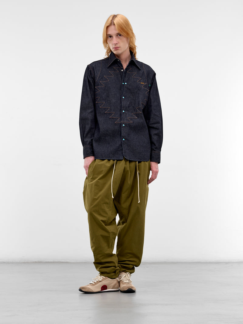 Indigo Denim Chimayo Stitching Shirt (K2509LS081-IDG-INDIGO)