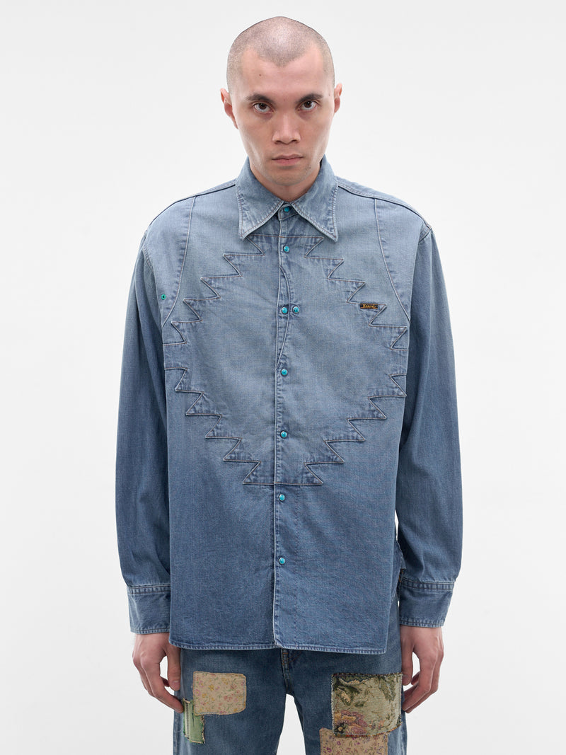 Denim Thunderbird Husky Western Shirt (K2509LS082-PRO-BLUE)