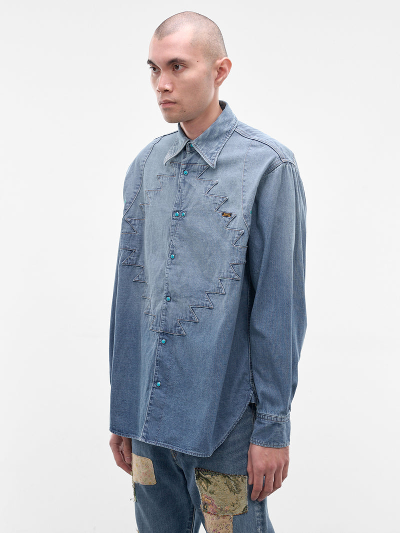 Denim Thunderbird Husky Western Shirt (K2509LS082-PRO-BLUE)