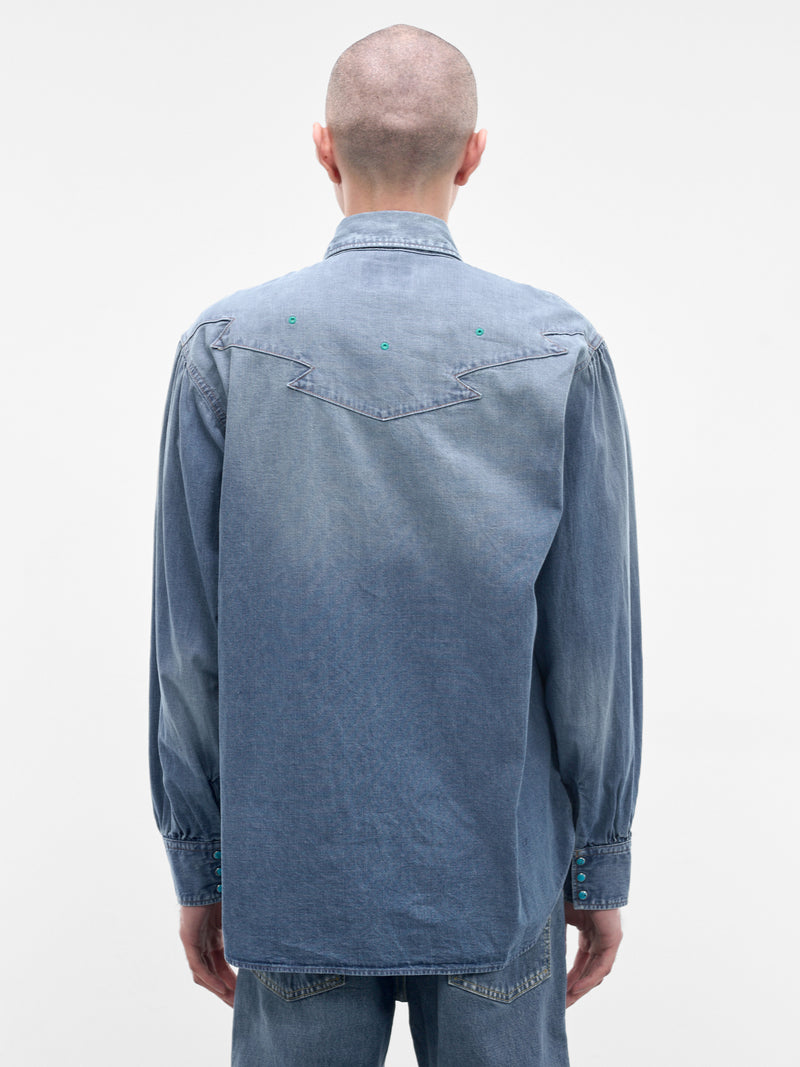 Denim Thunderbird Husky Western Shirt (K2509LS082-PRO-BLUE)