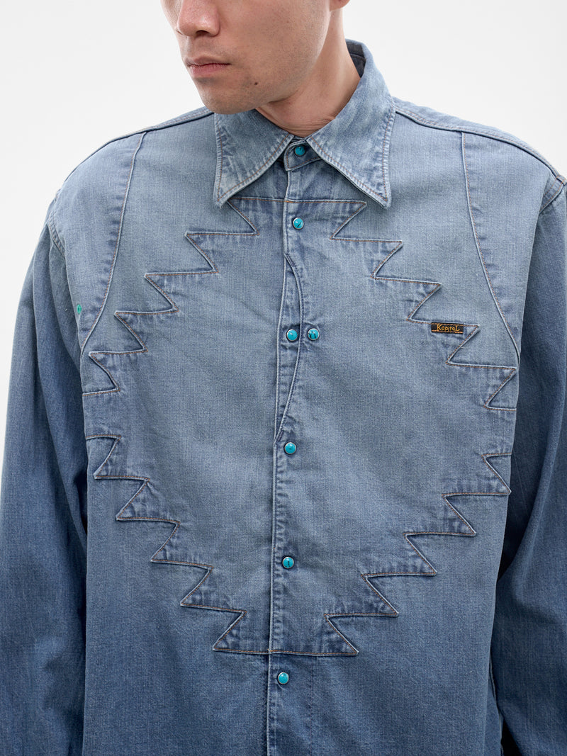 Denim Thunderbird Husky Western Shirt (K2509LS082-PRO-BLUE)