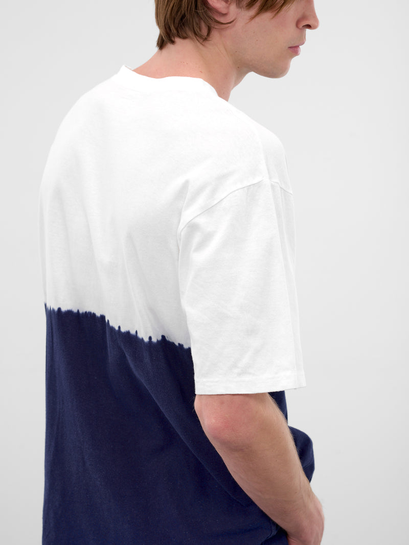 Hand-Dyed Indigo Ice Fishing Tee (K2509SC030-WHITE-INDIGO)