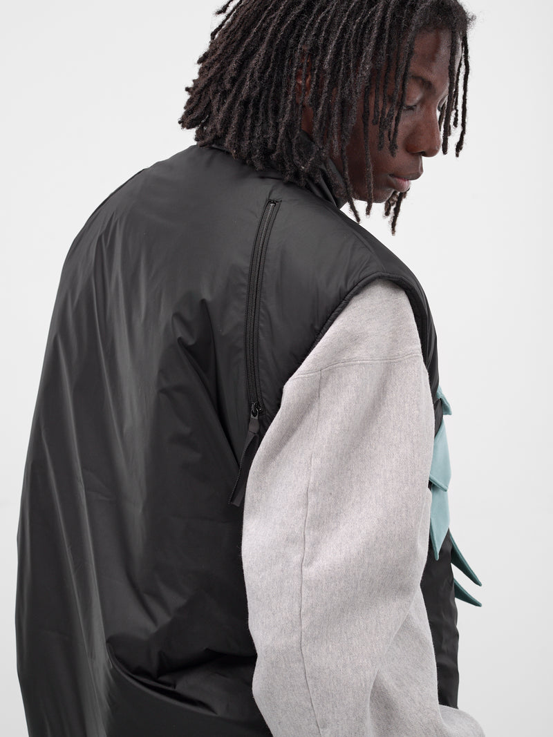 Black Nylon Zepher Fishing Vest (K2509SJ070-BLACK-SAX-LIGHT-BLU)