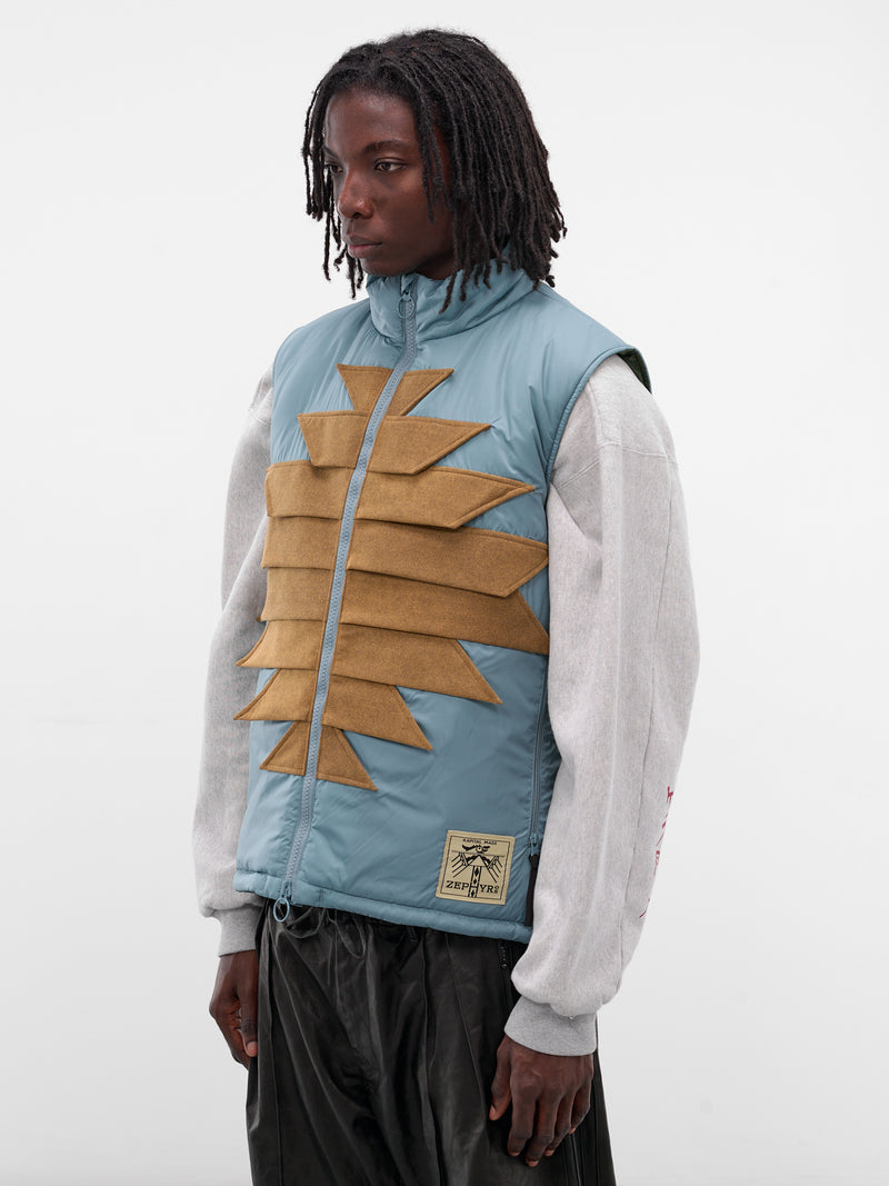 Blue Nylon Zepher Fishing Vest (K2509SJ070-SAX-LIGHT-BLUE)