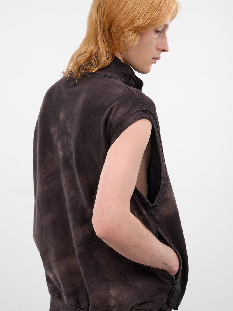 Charcoal Cotton Tie-Dye Cargo Vest (K2510SC139-CHARCOAL)