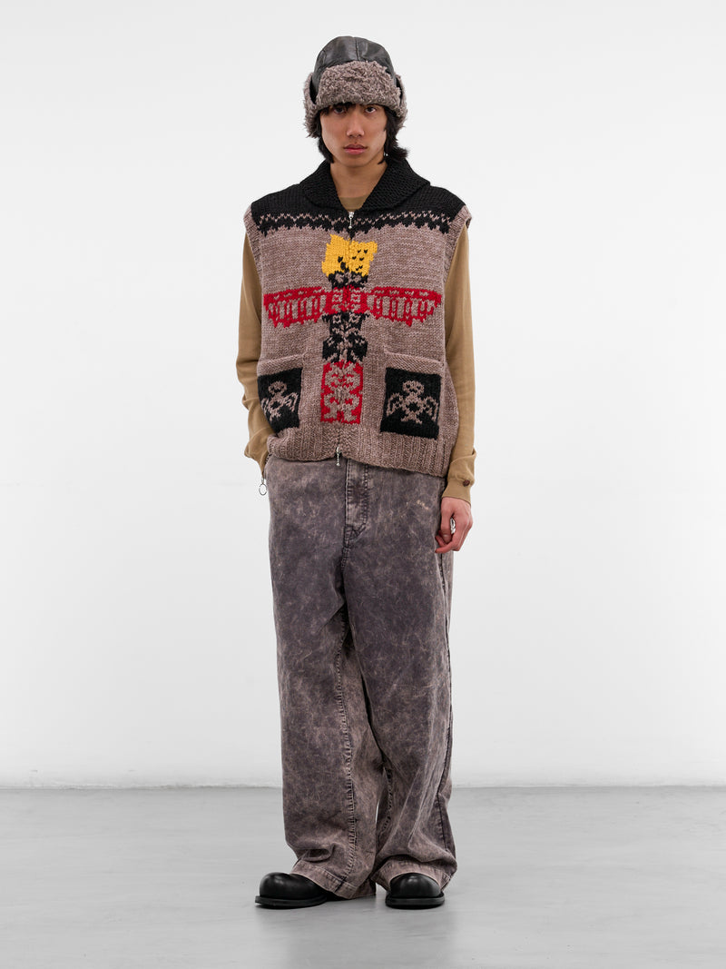 Gray Corduroy Wide Leg Trousers (K2509LP087-GRAY)