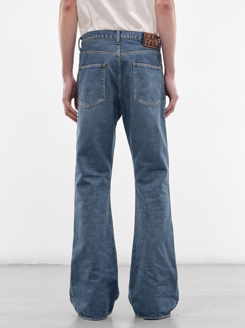 Denim Okabellbo Patchwork Flared Jeans (K2511LP193-PRO-BLUE)