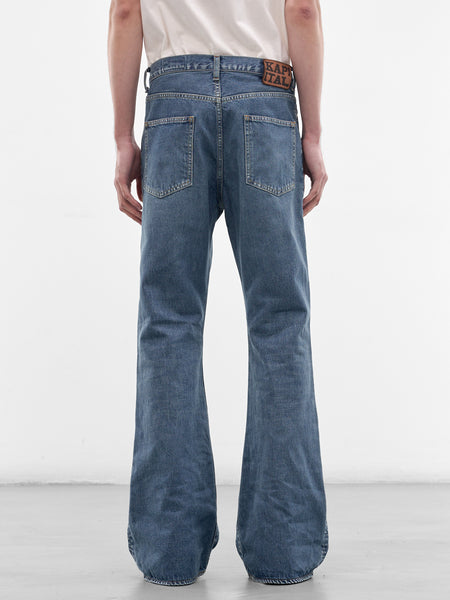 パンツ glamb Ring blues denim Denim Okabellbo Patchwork Flared Jeans (K2511LP193-PRO-BLUE)