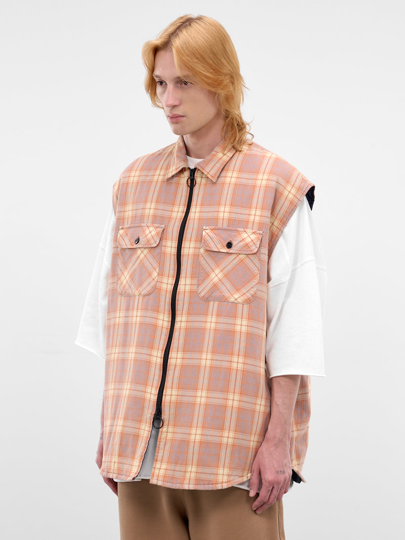 Purple Cotton Plaid Boxy Vest (K2511SJ195-PURPLE)