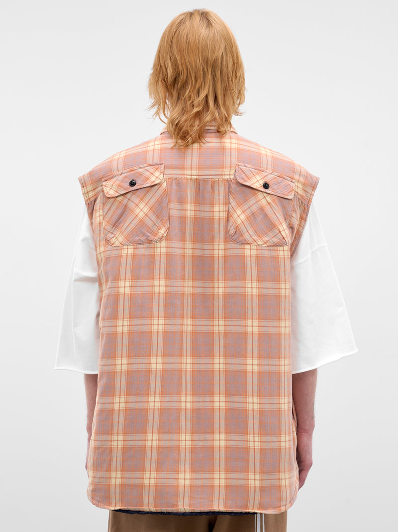 Purple Cotton Plaid Boxy Vest (K2511SJ195-PURPLE)