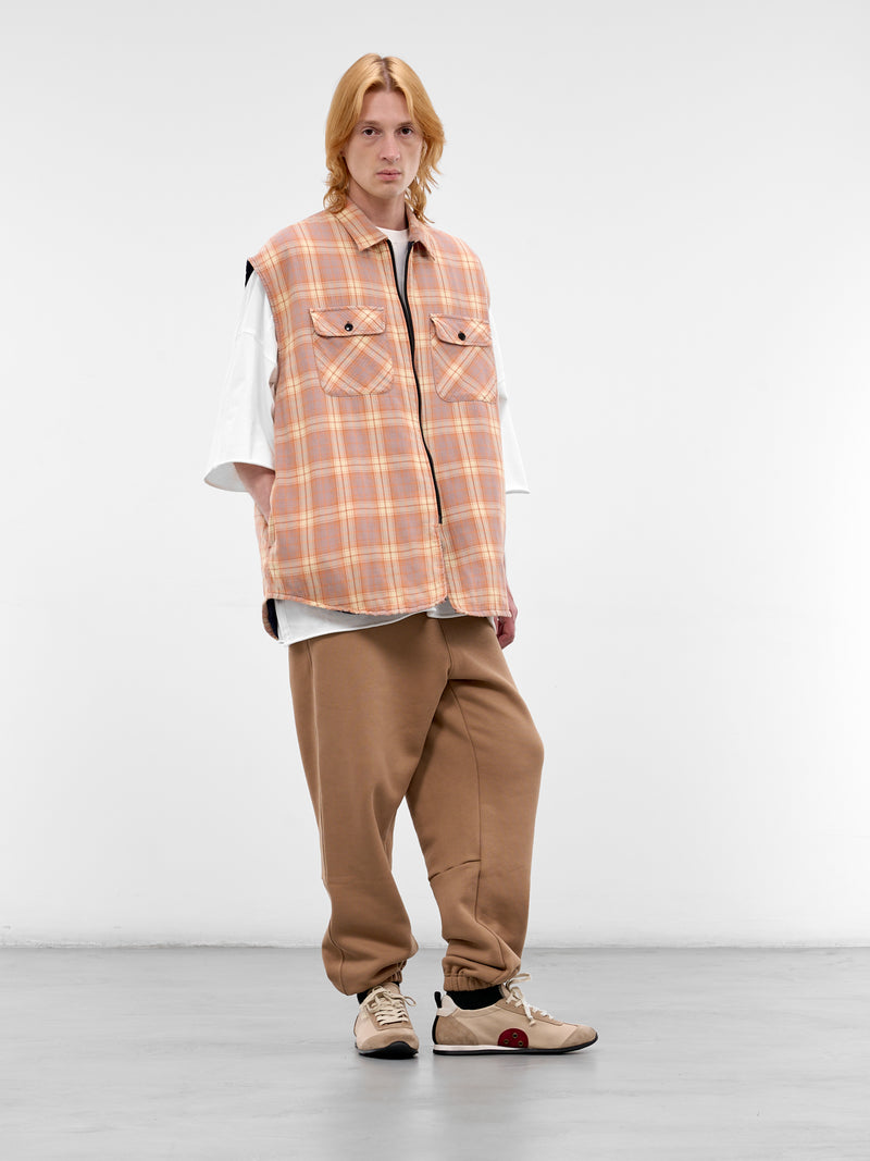 Purple Cotton Plaid Boxy Vest (K2511SJ195-PURPLE)