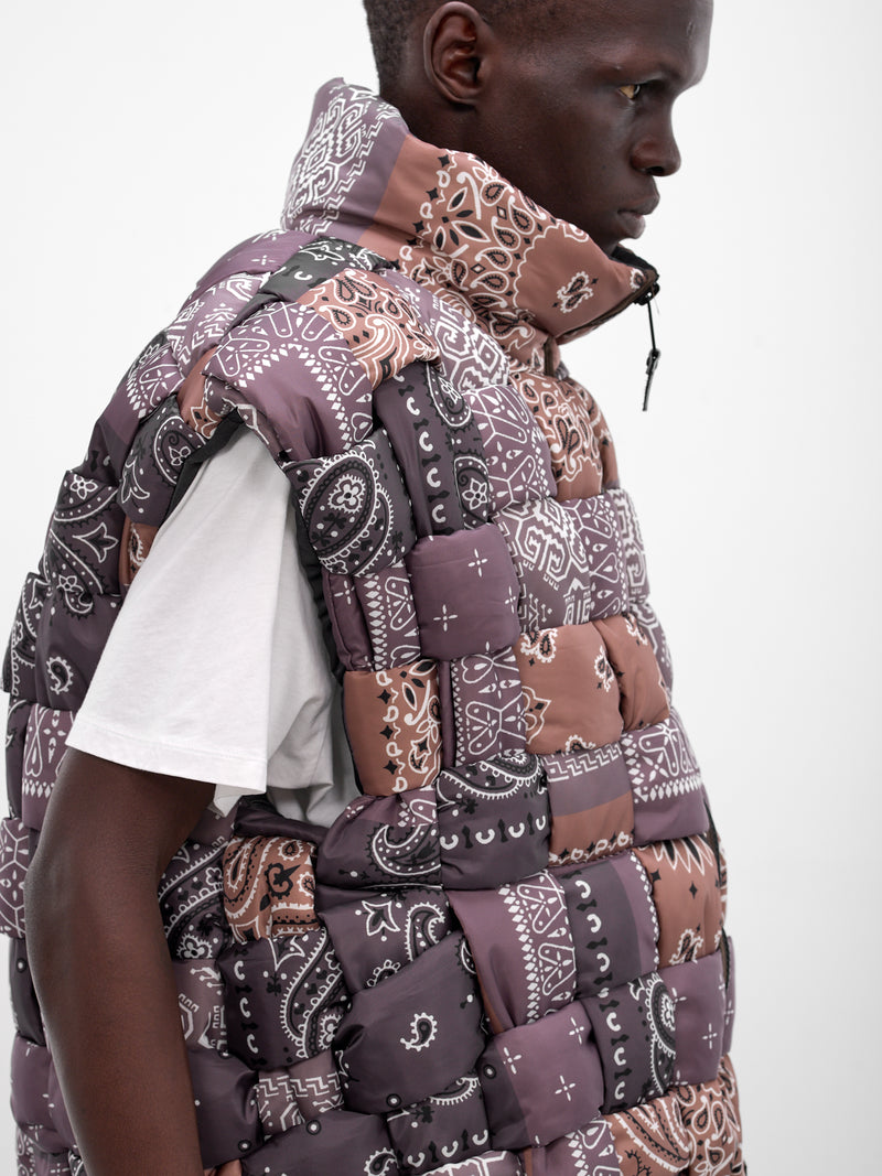 Nylon Bandana Keel Woven Vest (K2511SJ196-BROWN)