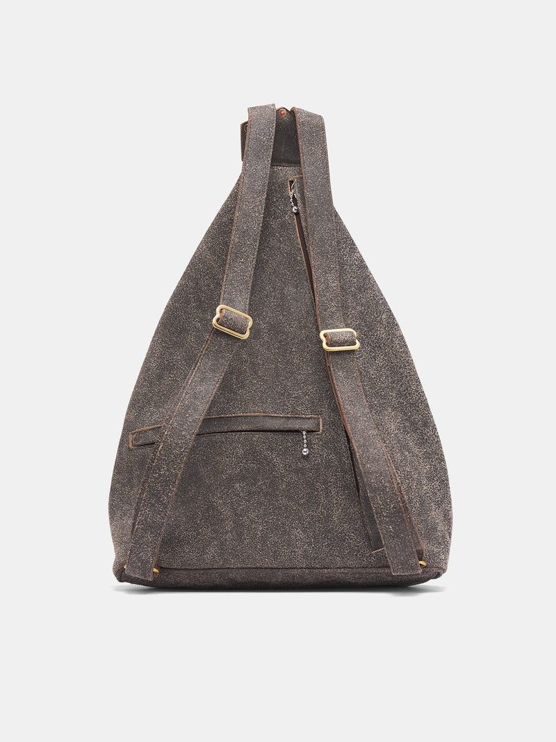 Brown Cracked Leather Medicine Backpack (K2511XB564-BROWN