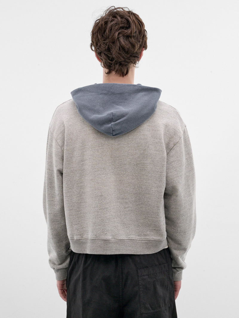 Contrast Panel Cropped Zip Hoodie (K2603LC084-GREY_