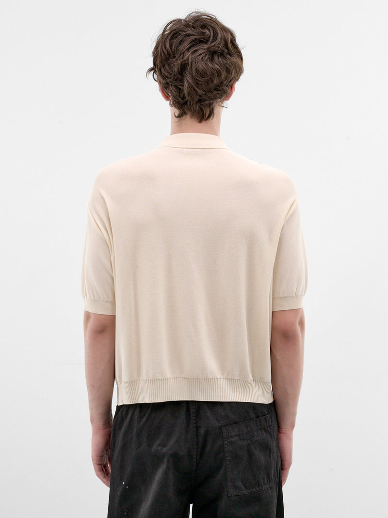 Black Embroidered Knit Polo Shirt (K2604KN149-BLACK)