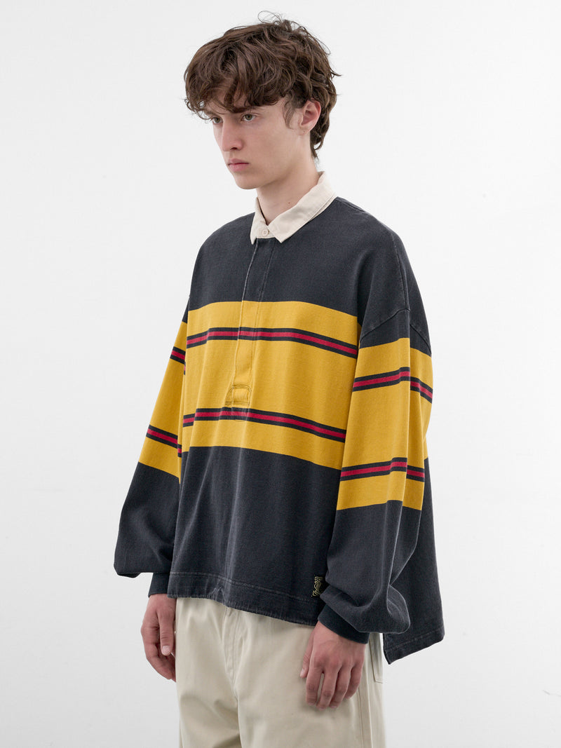 Striped Long Sleeve Rugby Shirt (K2604LC092-BLACK)