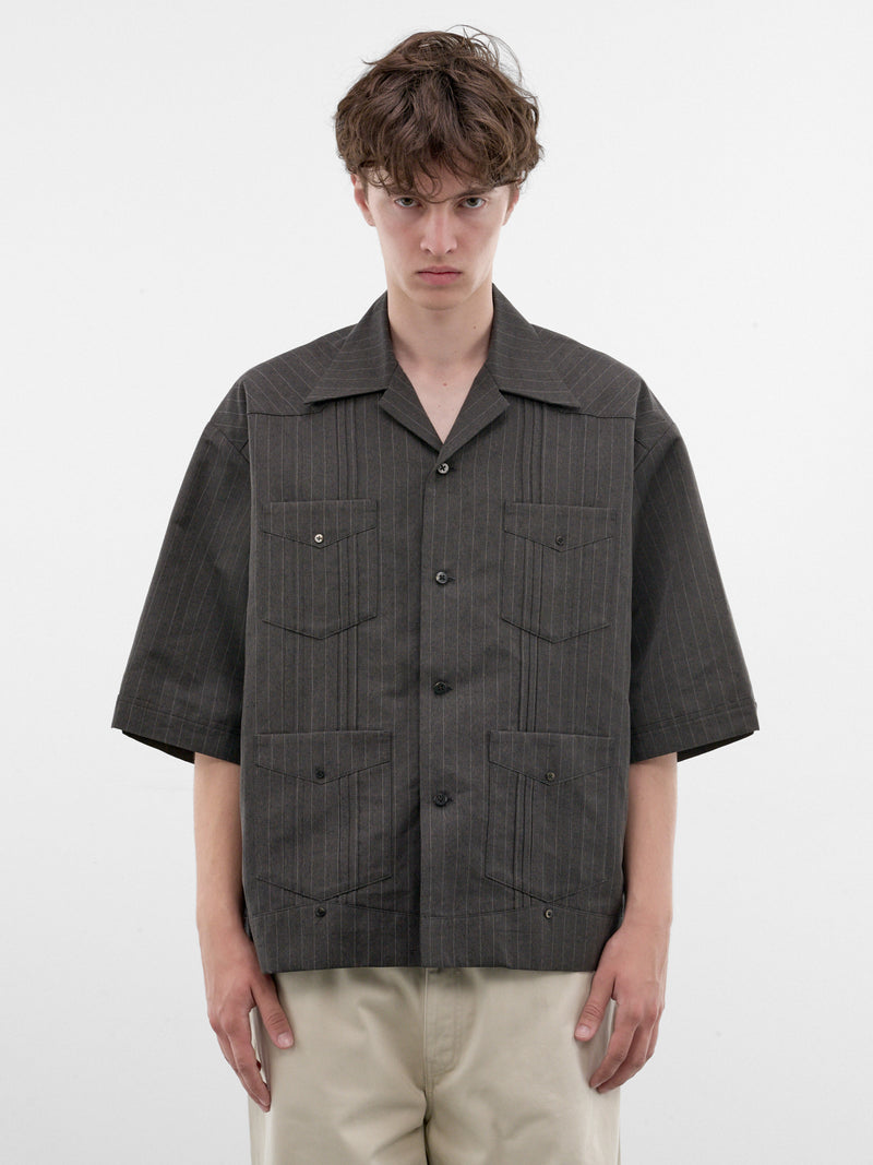 Charcoal Striped Boxy Shirt (K2604SJ099-CHARCOAL)