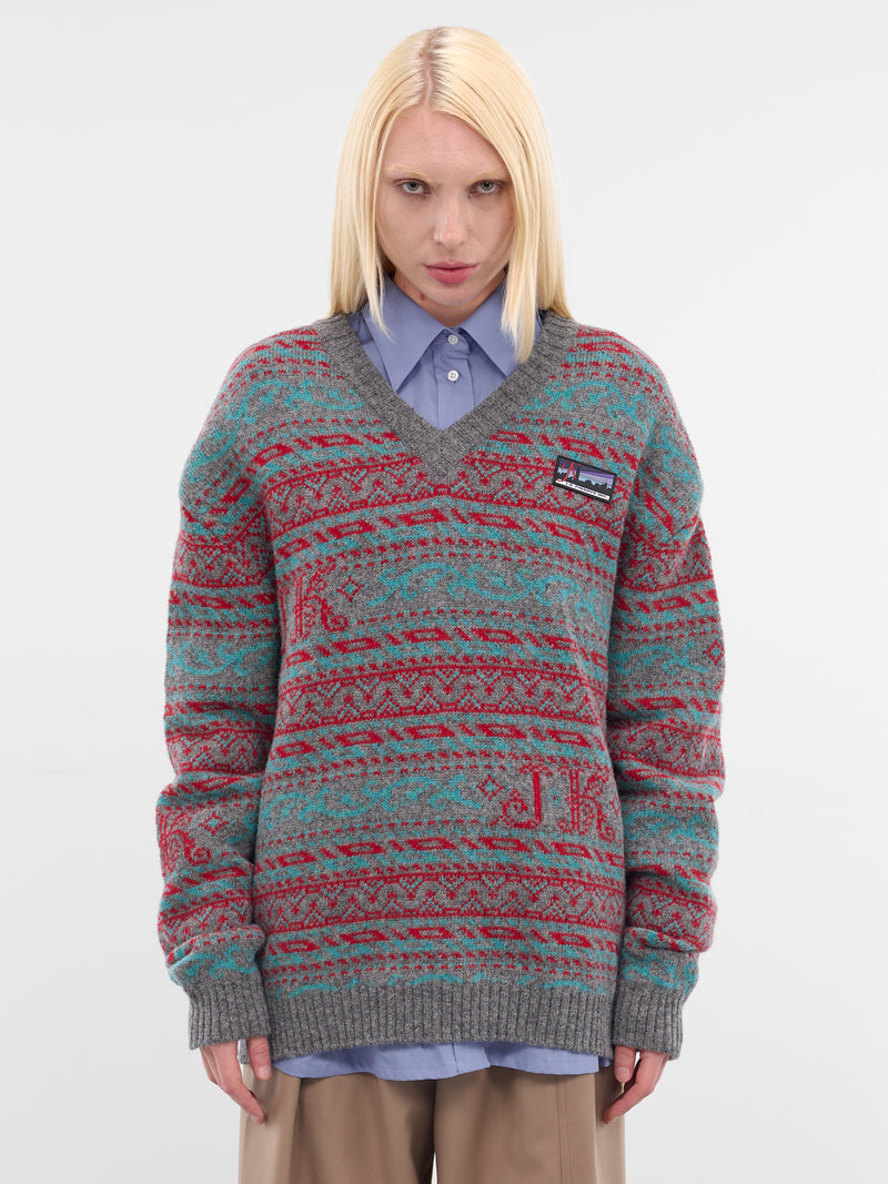 Kairall Layered Shirt Jacquard Sweater (KAIRALL-MULTICOLOR)