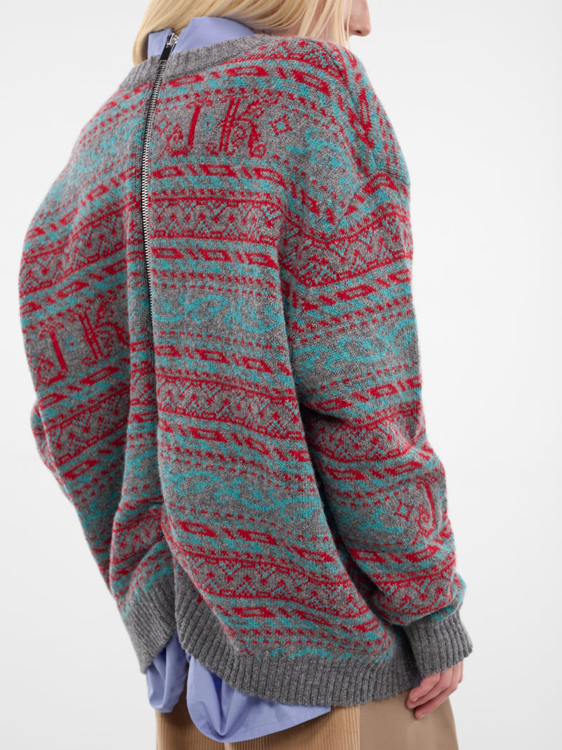 Kairall Layered Shirt Jacquard Sweater (KAIRALL-MULTICOLOR)