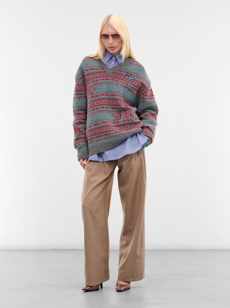 Kairall Layered Shirt Jacquard Sweater (KAIRALL-MULTICOLOR)