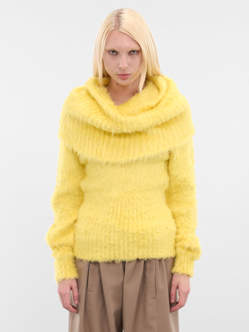 Katching Yellow Silk Knit Sweater (KATCHING-YELLOW)