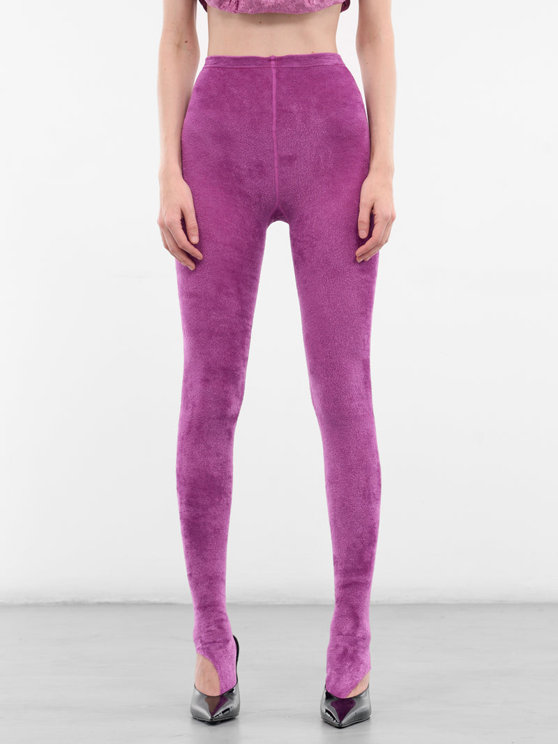 Keggs Purple Fuzzy Knit Leggings (KEGGS-PURPLE)