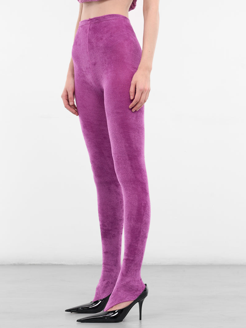 Keggs Purple Fuzzy Knit Leggings (KEGGS-PURPLE)