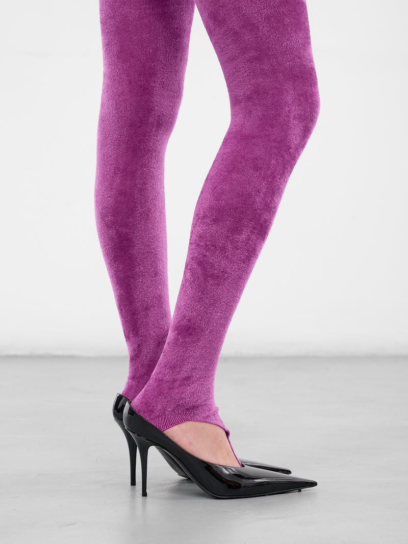 Keggs Purple Fuzzy Knit Leggings (KEGGS-PURPLE)